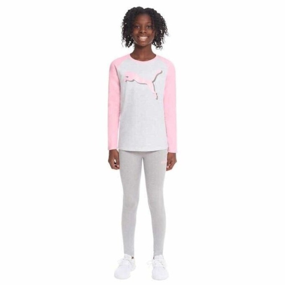 Puma Puffer Vest Shirt Legging Set Kids S 7/8 Pink Purple NEW 3-Piece Activewear - Picture 3 of 7